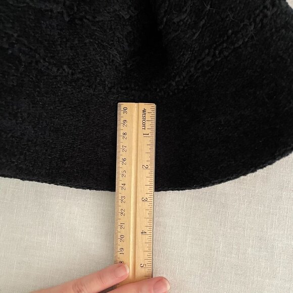 Vintage 90s Black Acrylic Knit Textured Bucket Hat wth 3" brim Collapsable - Picture 10 of 10